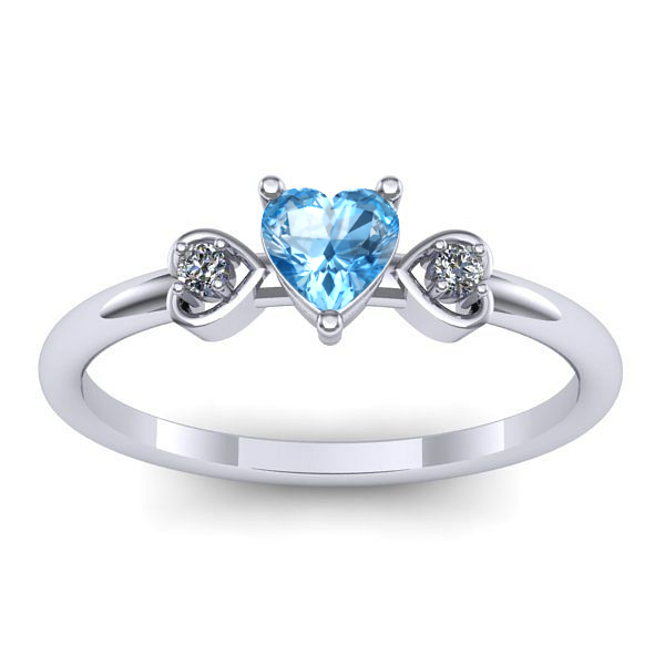 Inel logodna cu topaz blue inima