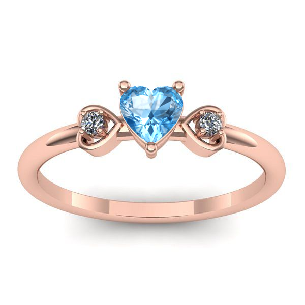 Inel logodna cu topaz blue inima