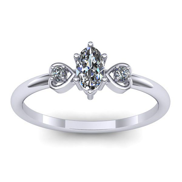 Inel logodna cu safir alb oval