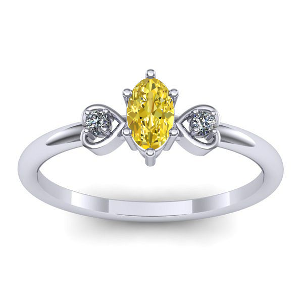 Inel logodna cu safir galben oval