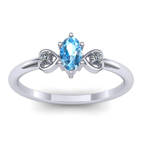 Inel de logodna cu topaz blue oval