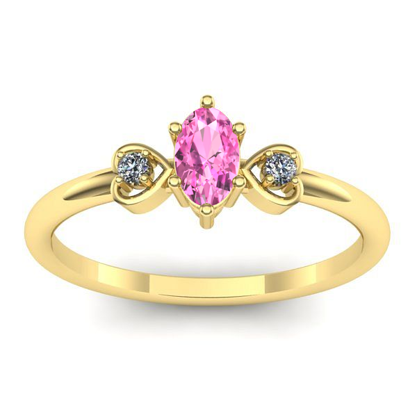 Inel cu safir roz oval