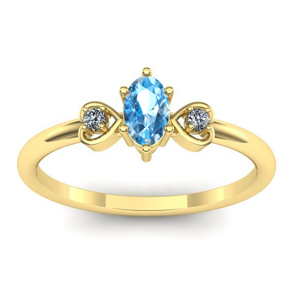 Inel logodna cu topaz blue oval