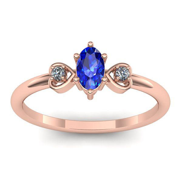 Inel de logodna cu safir oval