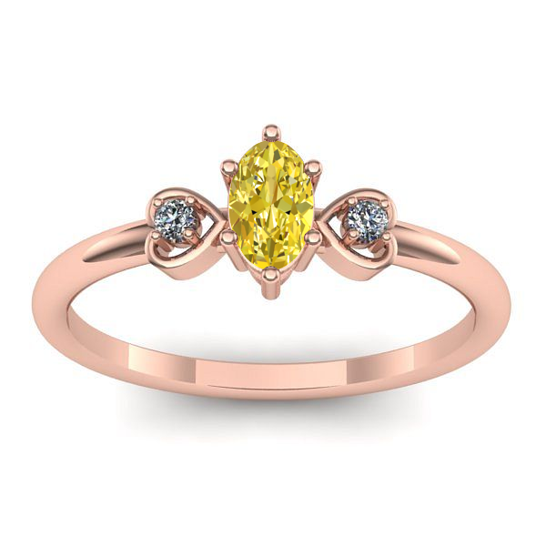 Inel logodna cu safir galben oval