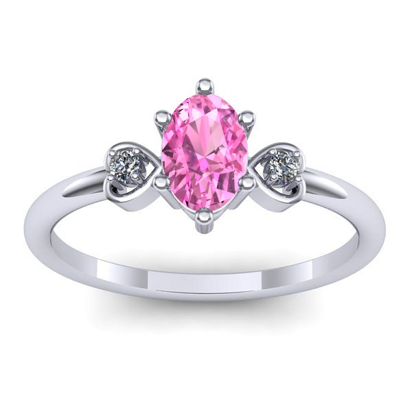 Inel cu safir roz oval