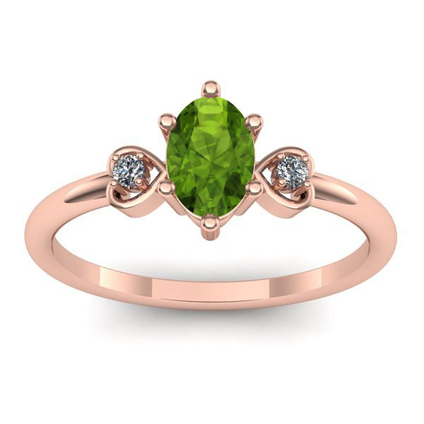 Inel de logodna cu peridot oval