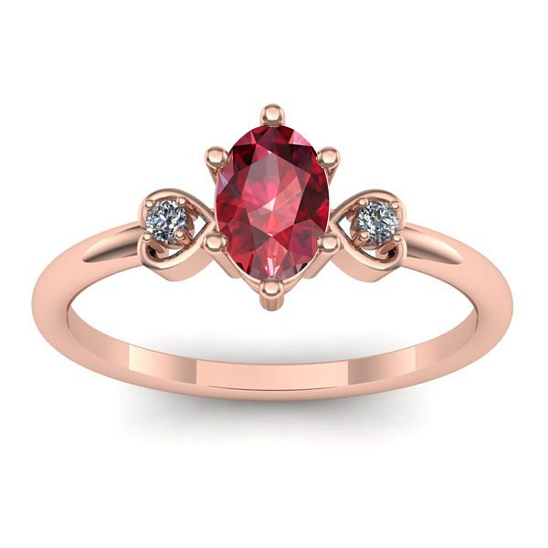 Inel cu rubin oval