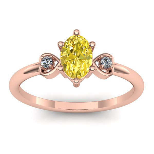 Inel cu safir galben oval