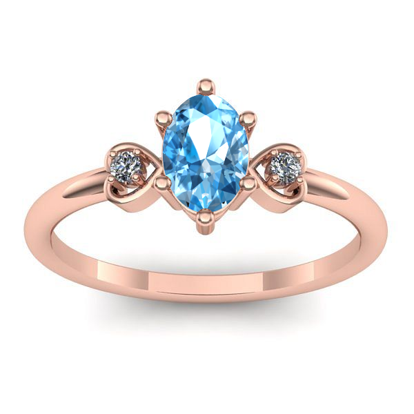 Inel de logodna cu topaz blue oval
