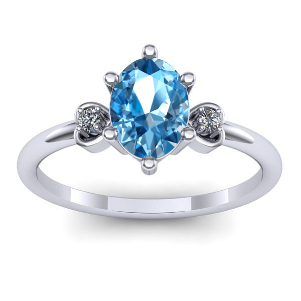 Inel logodna cu topaz blue oval