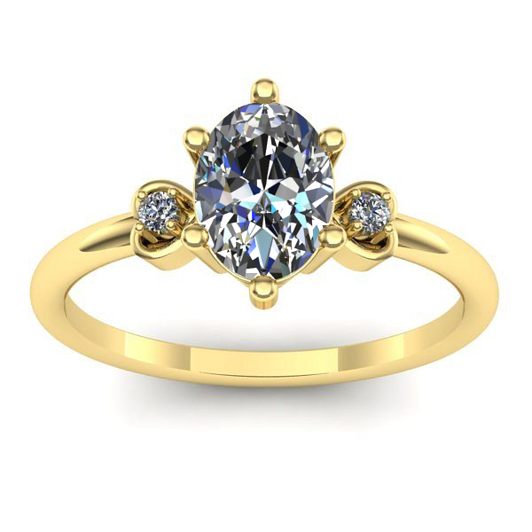 Inel cu diamant de laborator oval