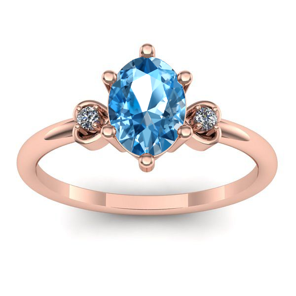 Inel de logodna cu topaz blue oval