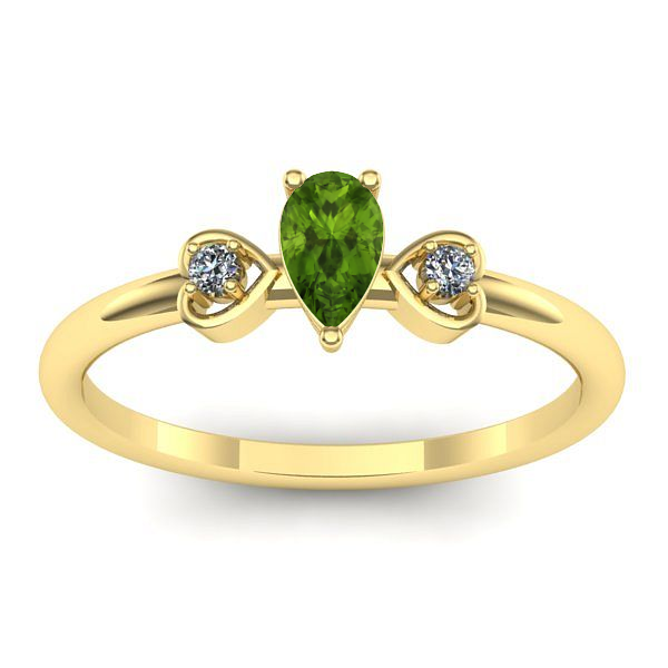Inel logodna cu peridot lacrima