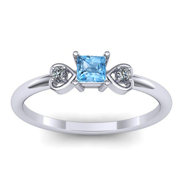 Inel de logodna cu topaz blue patrat