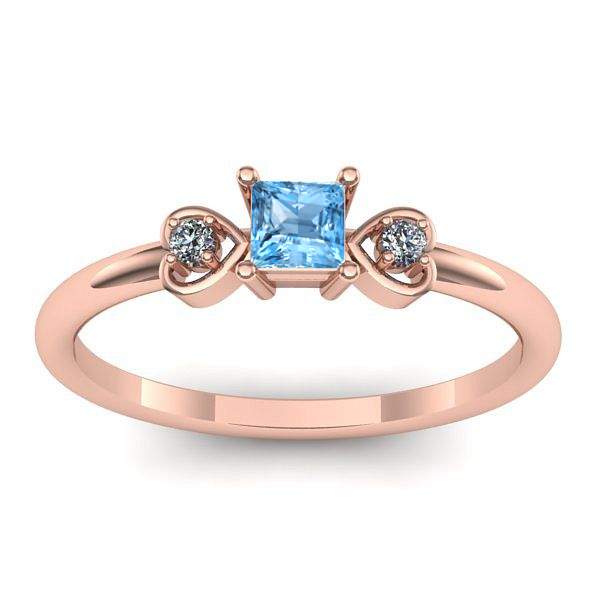 Inel logodna cu topaz blue patrat