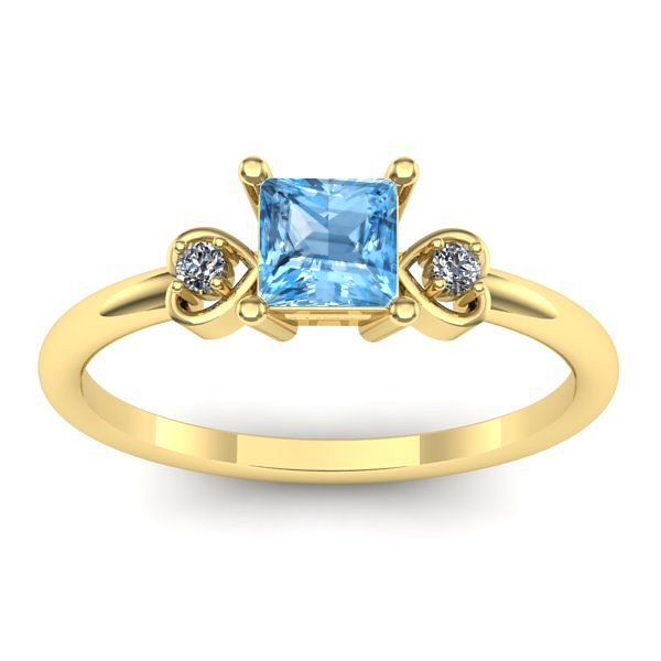 Inel logodna cu topaz blue patrat