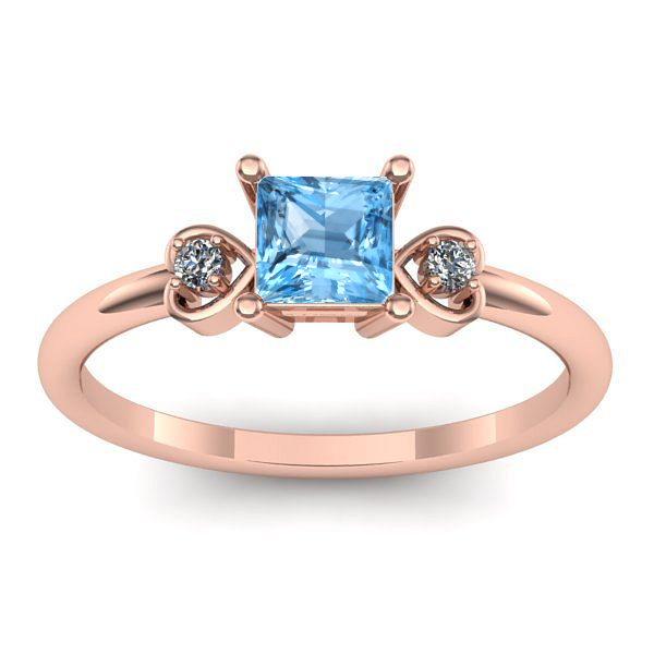 Inel de logodna cu topaz blue patrat