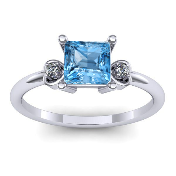Inel de logodna cu topaz blue patrat