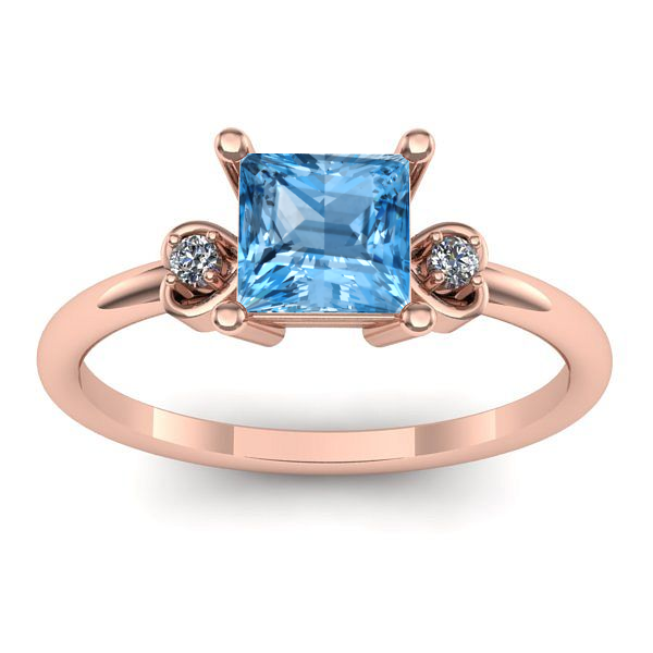 Inel logodna cu topaz blue patrat