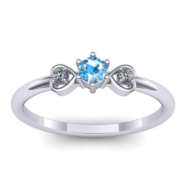 Inel de logodna cu topaz blue rotund