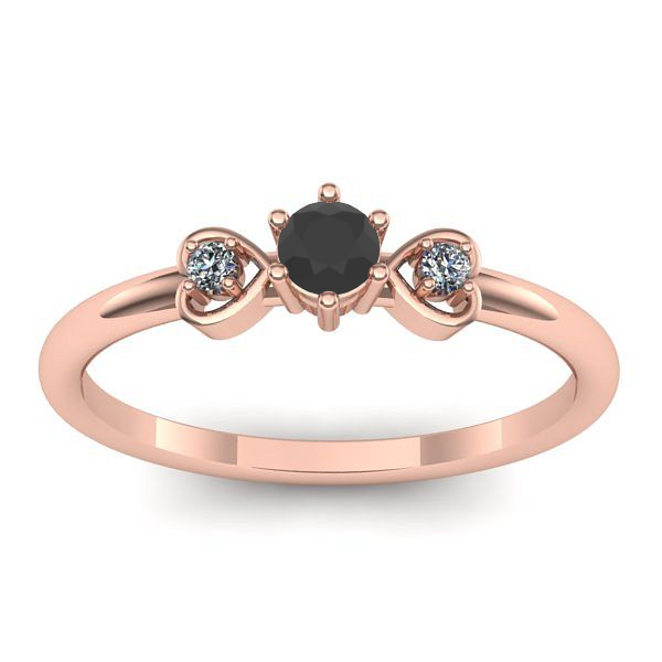 Inel logodna cu diamant negru rotund