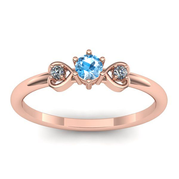 Inel logodna cu topaz blue rotund