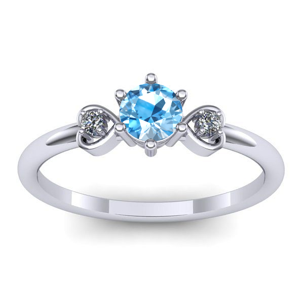 Inel logodna cu topaz blue rotund