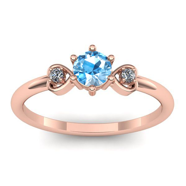 Inel logodna cu topaz blue rotund