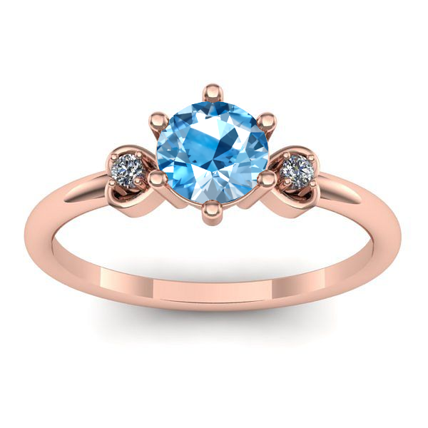 Inel de logodna cu topaz blue rotund