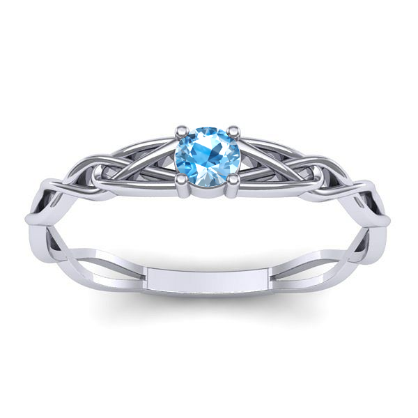 Inel logodna cu topaz blue rotund