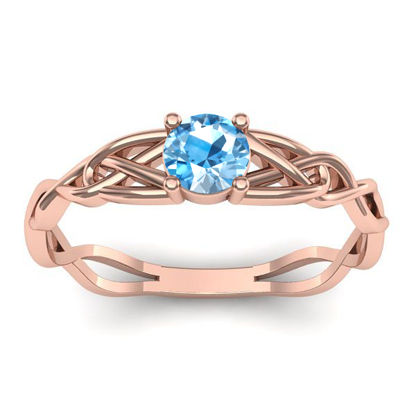 Inel logodna cu topaz blue rotund
