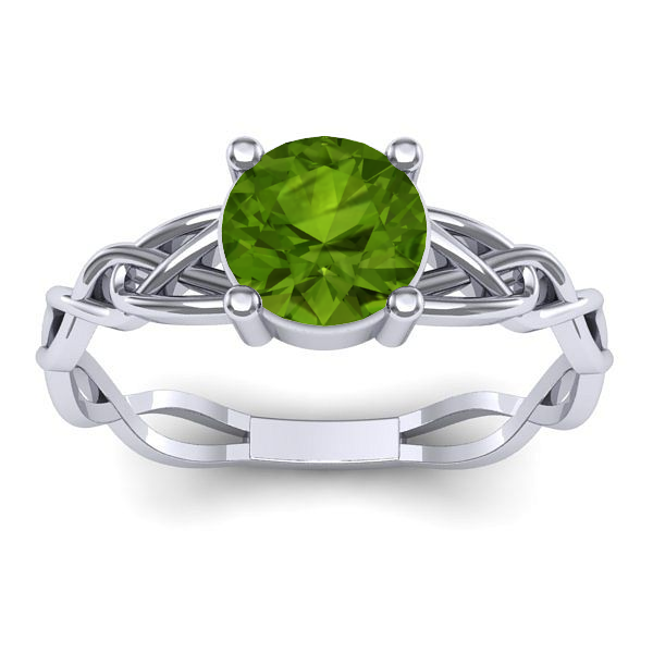 Inel logodna cu peridot rotund