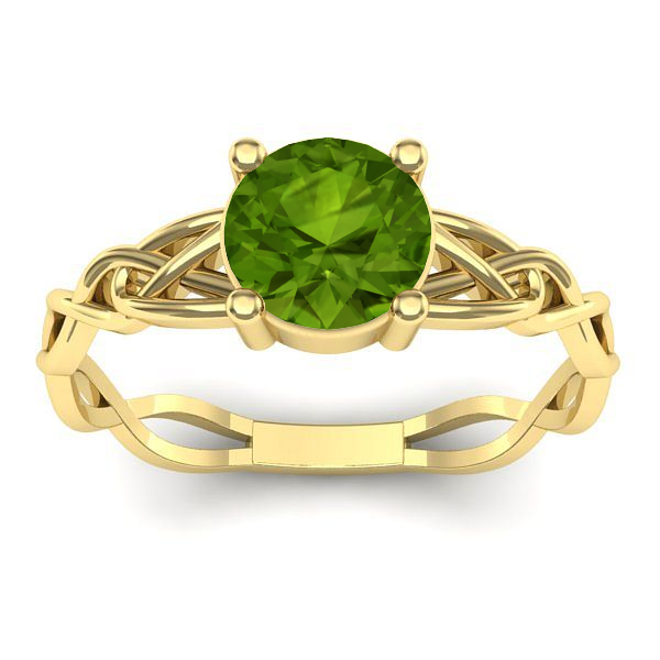 Inel cu peridot rotund