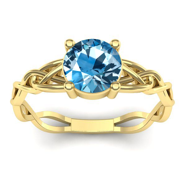 Inel cu topaz blue rotund