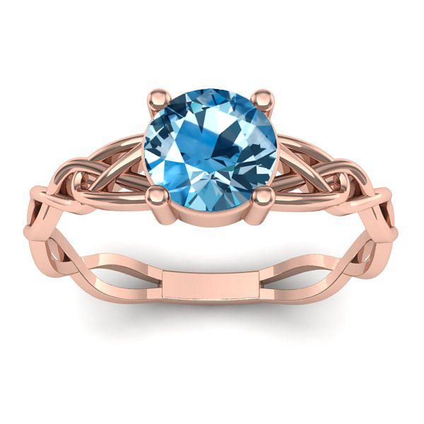 Inel logodna cu topaz blue rotund