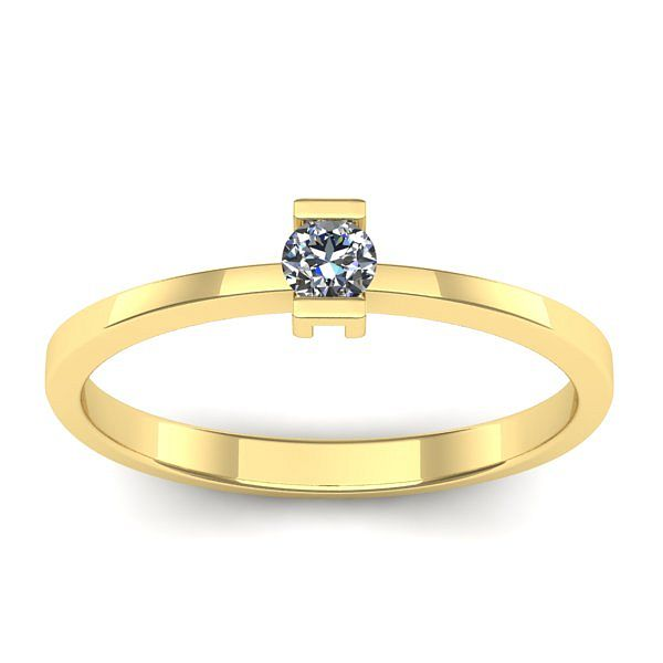 Inel logodna cu diamant rotund