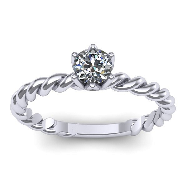 Inel logodna cu diamant rotund