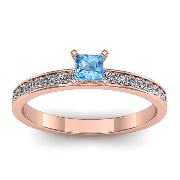 Inel de logodna cu topaz blue patrat