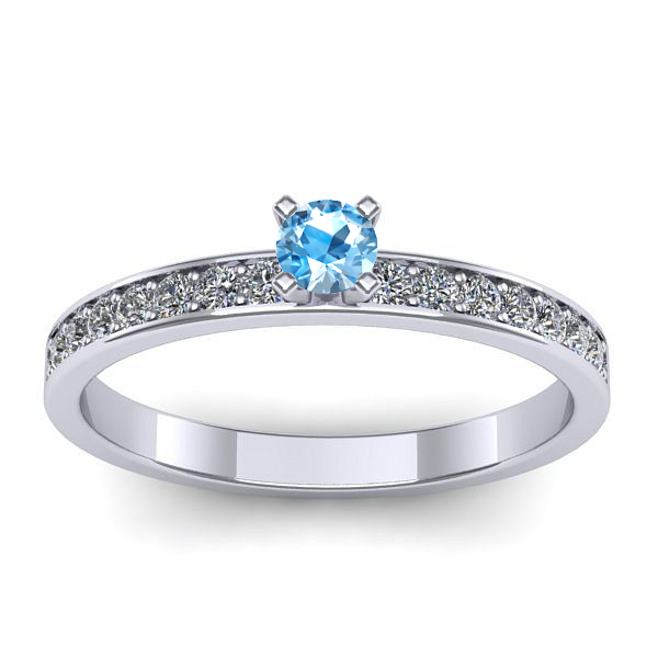 Inel cu topaz blue rotund