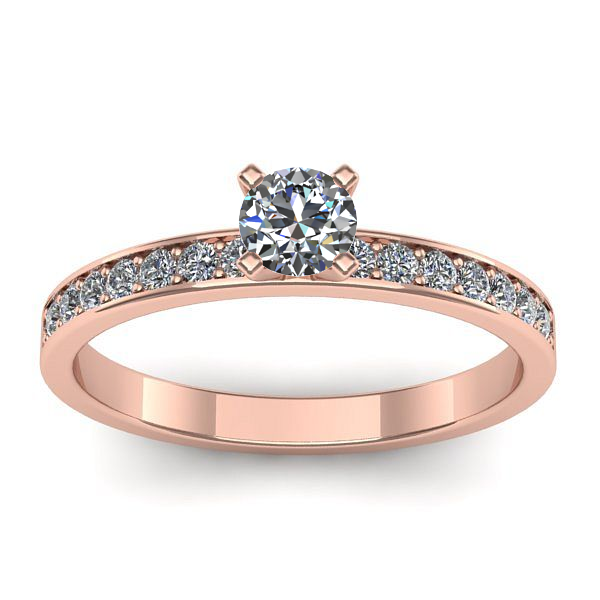 Inel cu diamant rotund