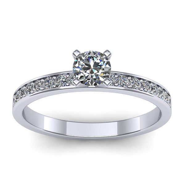 Inel cu diamant rotund