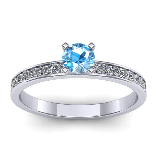 Inel de logodna cu topaz blue rotund