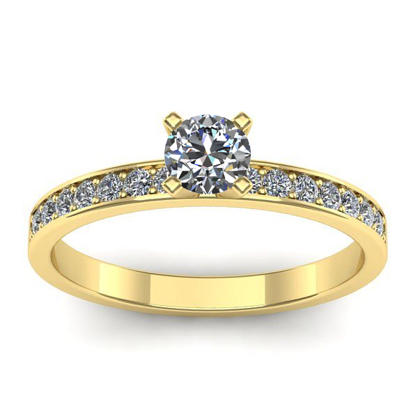 Inel cu diamant rotund