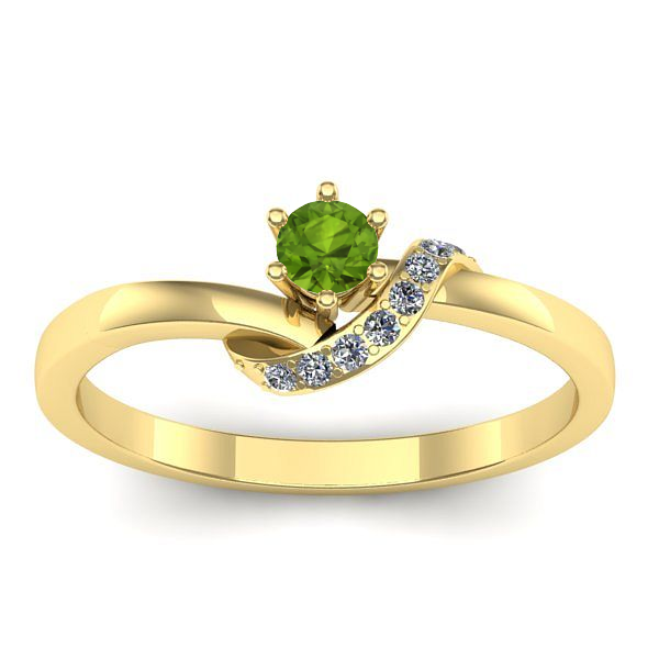 Inel de logodna cu peridot rotund