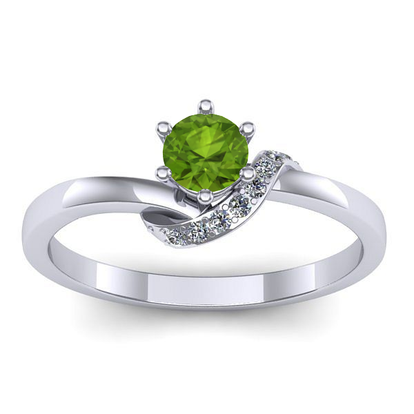 Inel cu peridot rotund
