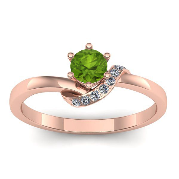 Inel de logodna cu peridot rotund