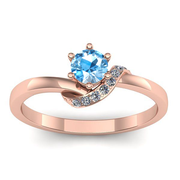 Inel cu topaz blue rotund