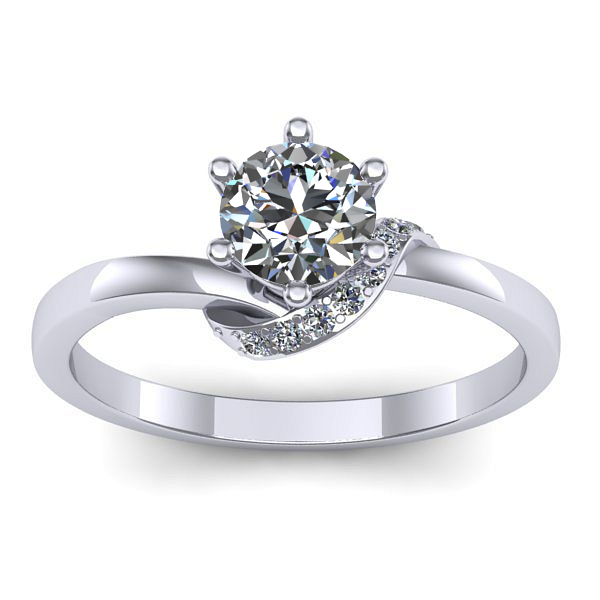 Inel cu diamant rotund