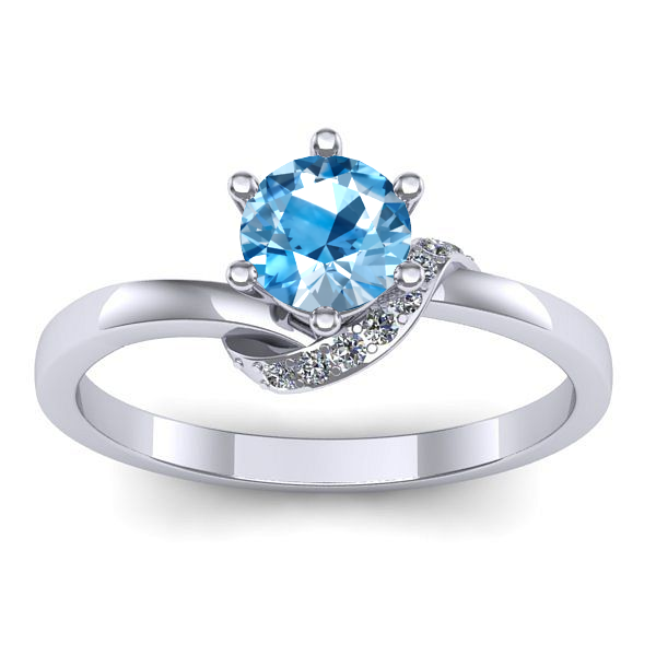 Inel logodna cu topaz blue rotund